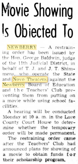 Novo Theater - Owner In Hot Water Over School Movie Nov 2 1963 (newer photo)